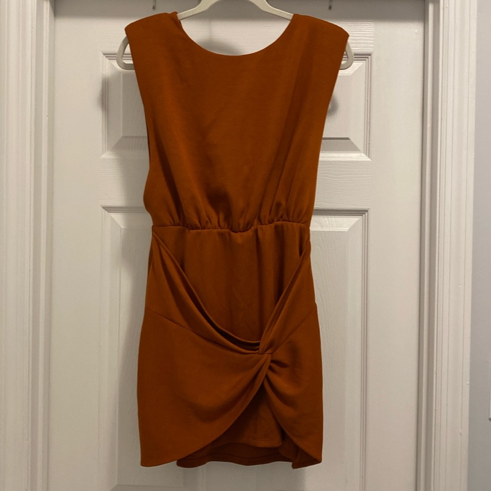 NWT Free People Orange Runaway Knit Wrap Mini Dress. Size S
